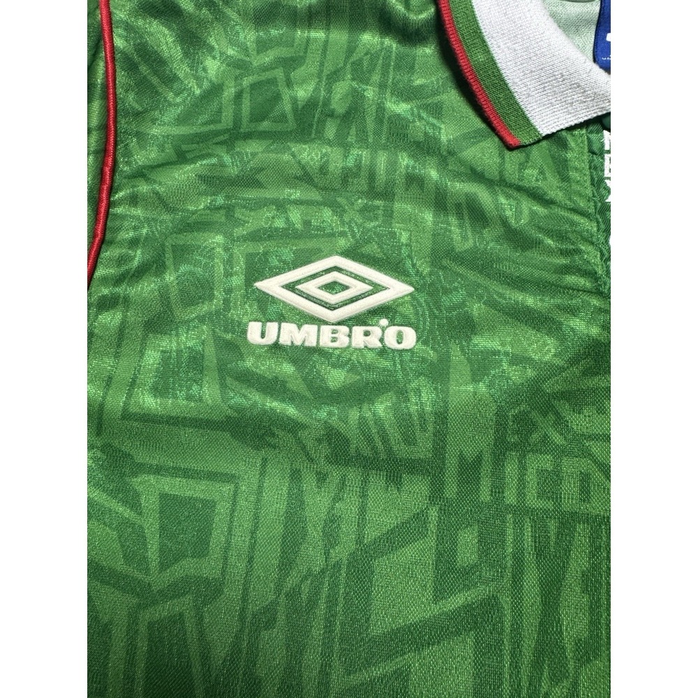 Umbro Mexico 1994 World Cup Soccer Jersey Green Aztec Pattern Mens Large Vintage - Picture 6 of 14